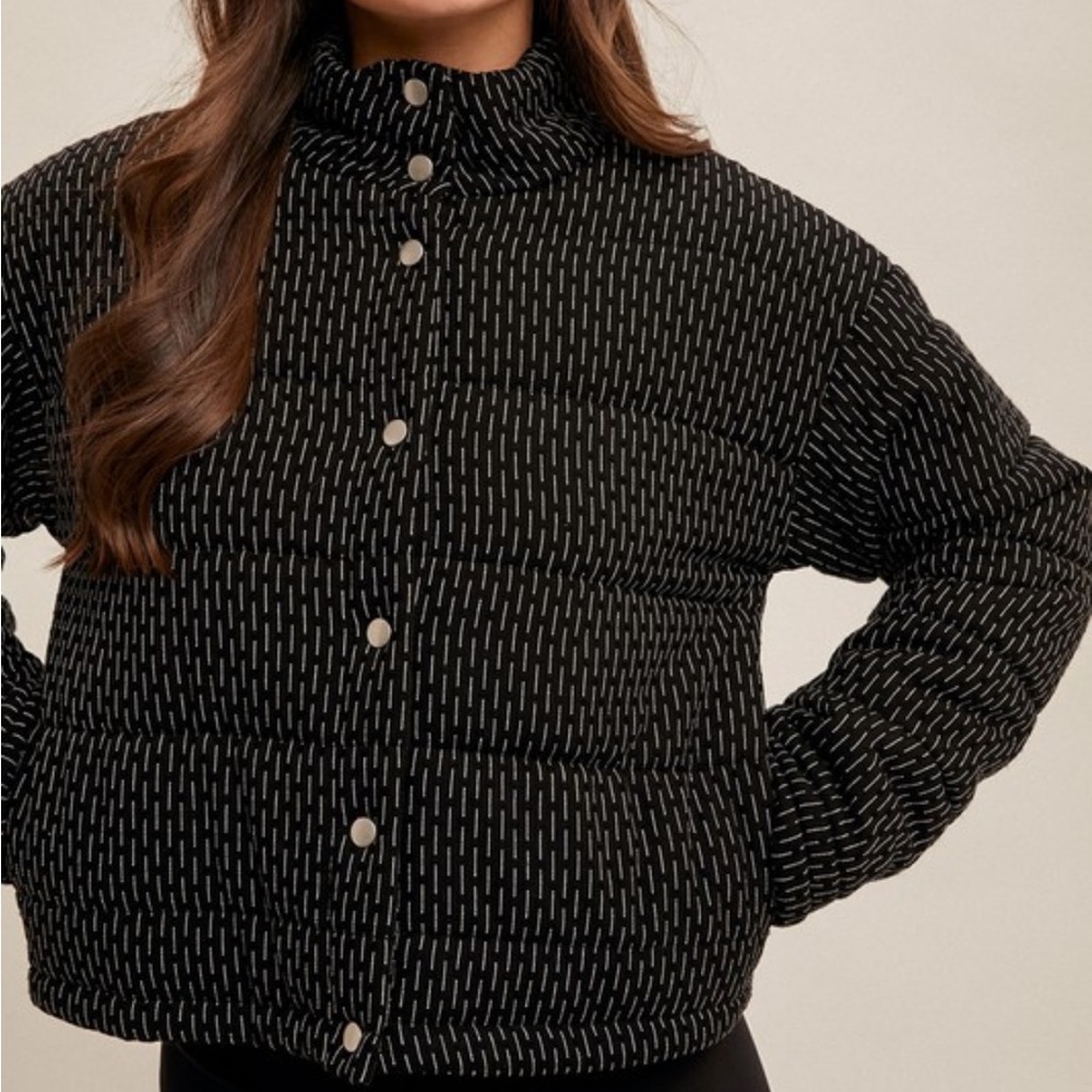 Hem & Thread Black and White Patterned Jacket